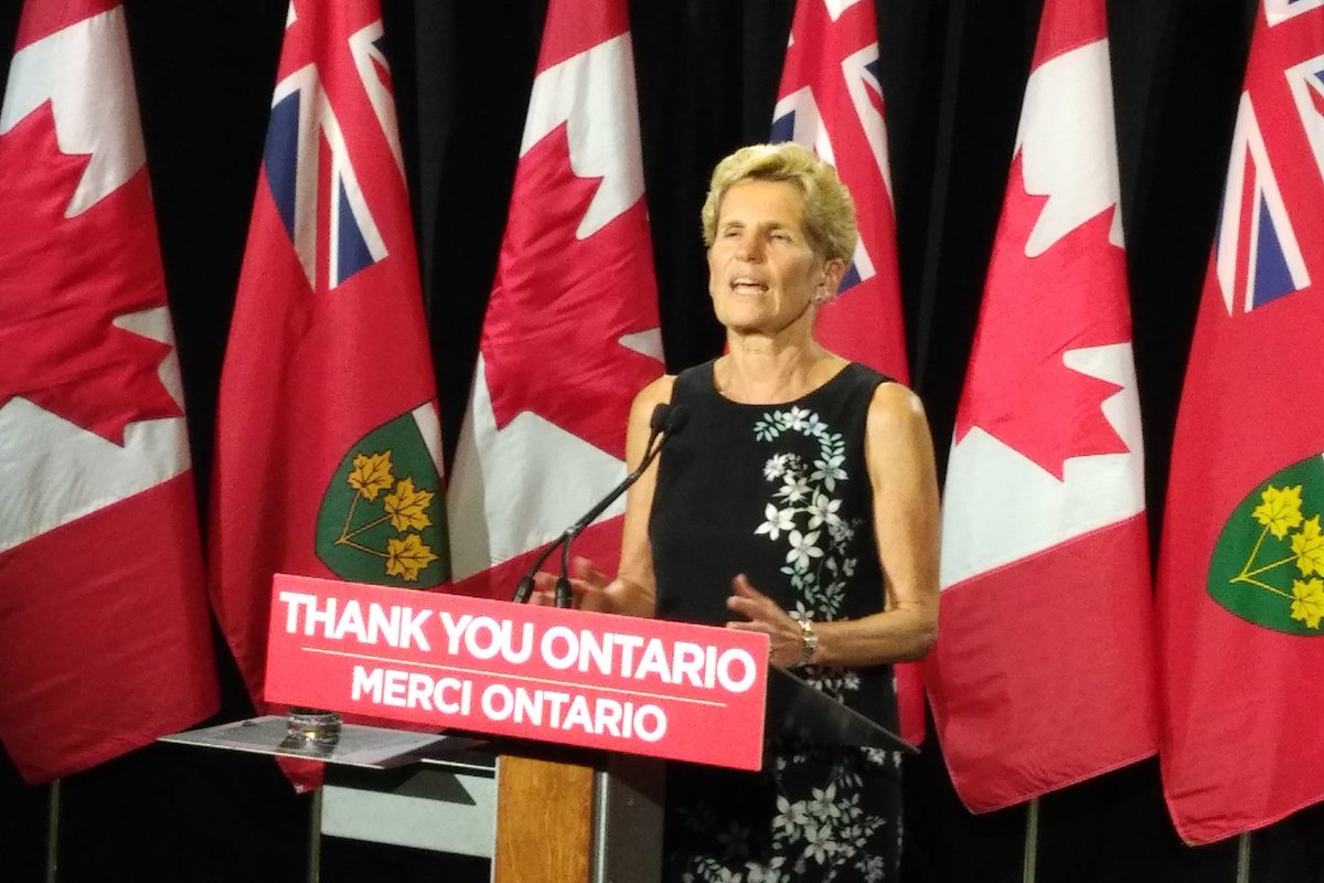 spaikin's tweet photo. .@Kathleen_Wynne hopes the new govt gives official party status to the @OntLiberal party. "In 2003, we gave it to the NDP even though they only had 7 seats. It's important. I hope Mr. Ford will agree." #onpoli #election2018 https://t.co/kZ3vyvqhj8