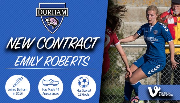 Durham Women FC (@durhamwfc) on Twitter photo βοΈ We're delighted to announce that <a href="/emroberts22/">Emily Roberts</a> has agreed a new deal with the club!
Read more π goo.gl/5hhJax βοΈ We're delighted to announce that <a href="/emroberts22/">Emily Roberts</a> has agreed a new deal with the club!
Read more π goo.gl/5hhJax
