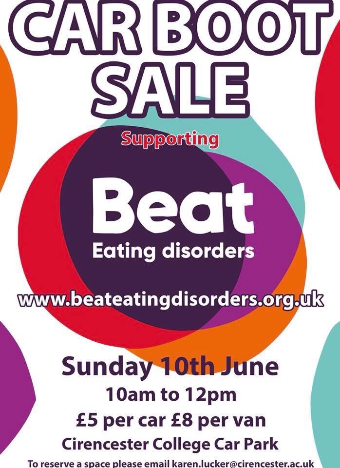 Jessmhathaway's tweet photo. Just a reminder that we are holding a charity car boot this Sunday at Cirencester College 10-12 please come along and support us. https://t.co/w8KKrD7p7z