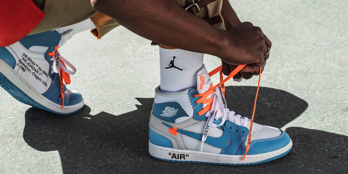 off white jordan 1 unc laces