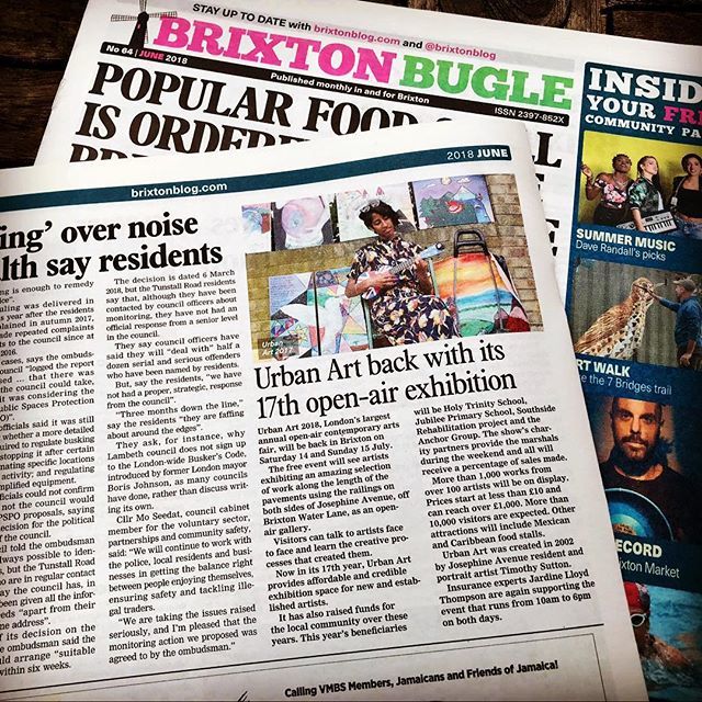 UrbanArtBrixton's tweet photo. Thanks Brixton Bugle @BrixtonBlog Thanks @Brixton_Bugle @BrixtonBlog for your support of Urban Art 2018, 14th &amp; 15th July. for your support of Urban Art 2018, 14th &amp; 15th July. #urbanartbrixton #artfair #london #brixton #painting #photography #printm… https://t.co/fvz6sR4o2y https://t.co/4iSm8uSIgA