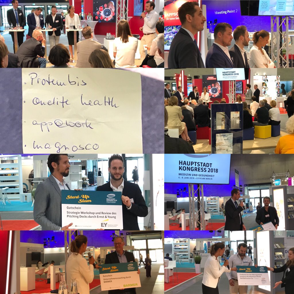 healthcare_de's tweet photo. #HSK18 endet mit #Awards für #Startups: Platz 1 @OneLife_me mit #femisphere, 2: @MagnoscoGmbh, 3: app@work, 4 = Trostpreis für den Achiever #protembis. Glückwunsch 🍾🎈🎊! https://t.co/ZBr1BYvozQ