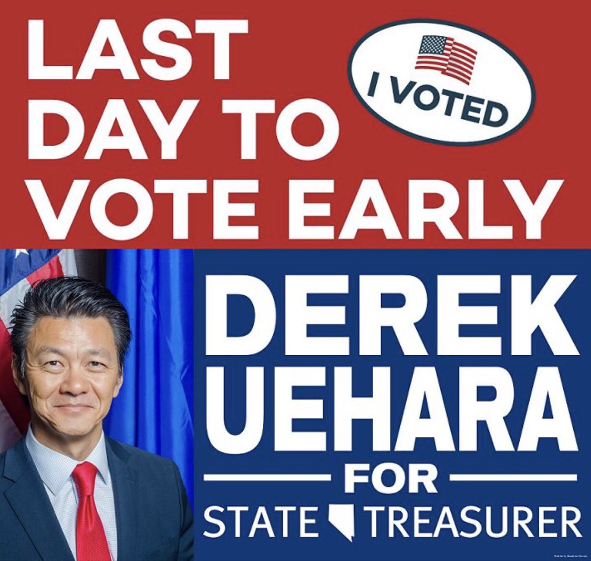 DerekforNevada's tweet photo. Last day to vote early #VoteBlue2018 #vote #nevada #teamderek #tcot https://t.co/tH9Ew385Ty