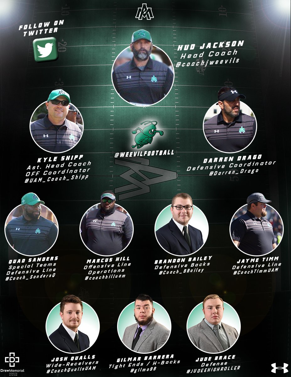 UAMsports's tweet image. 🏈📲 Be sure to stay up to date with all the @WeevilFootball coaches this summer!! #WeevilNation #EatEmUp