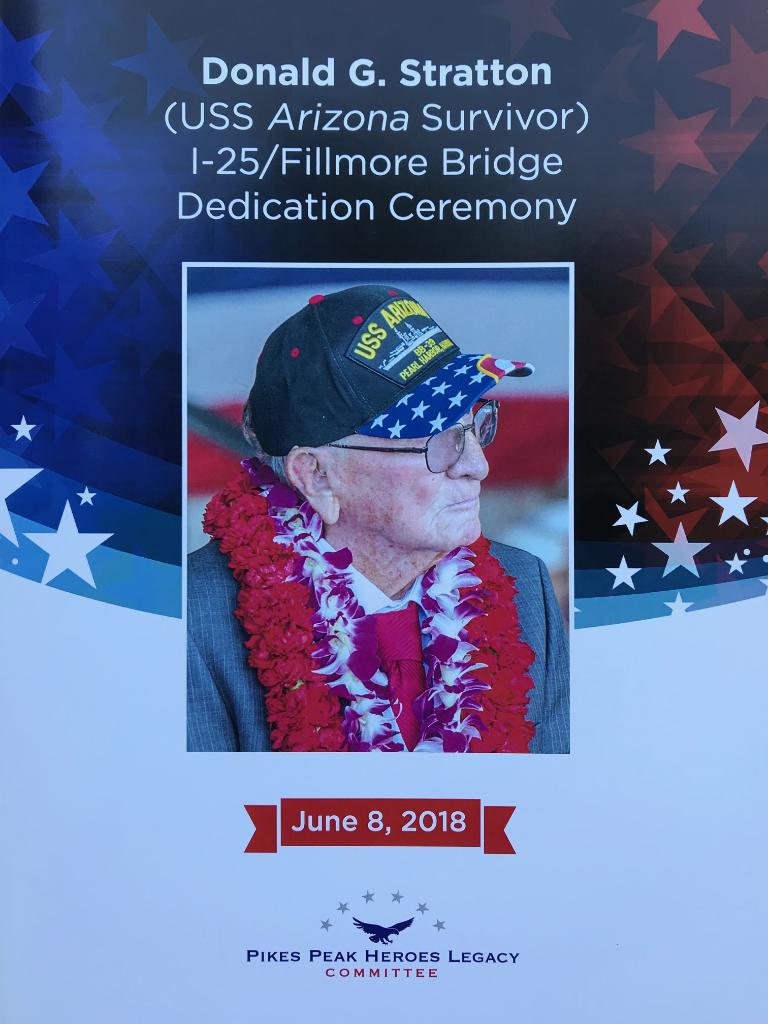What an honor to be in Colorado Springs today to honor Don Stratton, USS Arizona survivor, for his service to our country. Don exemplifies the invaluable contributions all service members make to building strong community bonds like here in Colorado Springs.