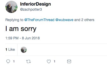 TheForumThread's tweet photo. @cwin90 @zachpotter3 @wubwave @ChaoticMana @Tgjan I think it's a party where you like your own tweets, too. https://t.co/CwVtGfBlbC
