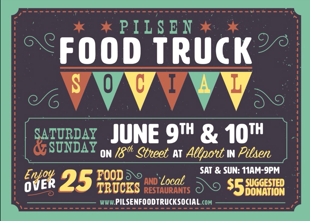PilsenFTS's tweet photo. Tomorrow we celebrate food &amp; music in a vibrant community with 25+ food truck and local restaurants! Join us for the #PilsenFTS, Sat.&amp; Sun. 11a-9p🚚 https://t.co/9p8Hv6RWil