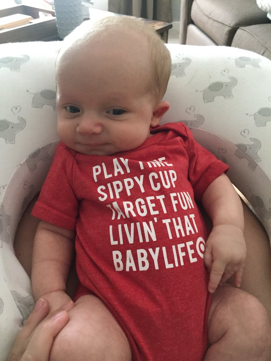 It’s FriYAY so we celebrated by bringing my favorite team bagels and baby smiles! Henry sure loves <a href="/Target/">Target</a> but likes Kona more than bullseye 😘#henryjohn #teamtarget <a href="/ashleysunYYC/">Ashley Sunderland</a> <a href="/DustinRitt/">Dustin Rittenhouse</a>