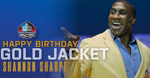 ProFootballHOF's tweet photo. Happy Birthday to Hall of Fame TE @ShannonSharpe! Hall of Fame Enshrinement Class of 2011. RT to wish the @Broncos legend a Happy Birthday! https://t.co/HWv5u1TxVZ