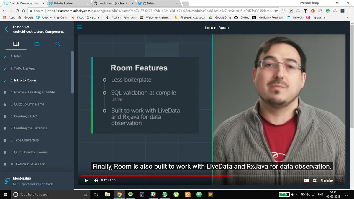 AkshanshD's tweet image. This is the real deal. Learning about the latest @Android libraries (Room) and #AndroidArchitectureComponents. Looking forward to implementing this @udacity. @Google @akshtjn
#GoogleUdacityIndiaScholars #GISProjectChallenge2k18 #Programming #Coding #Developer #AndroidDev