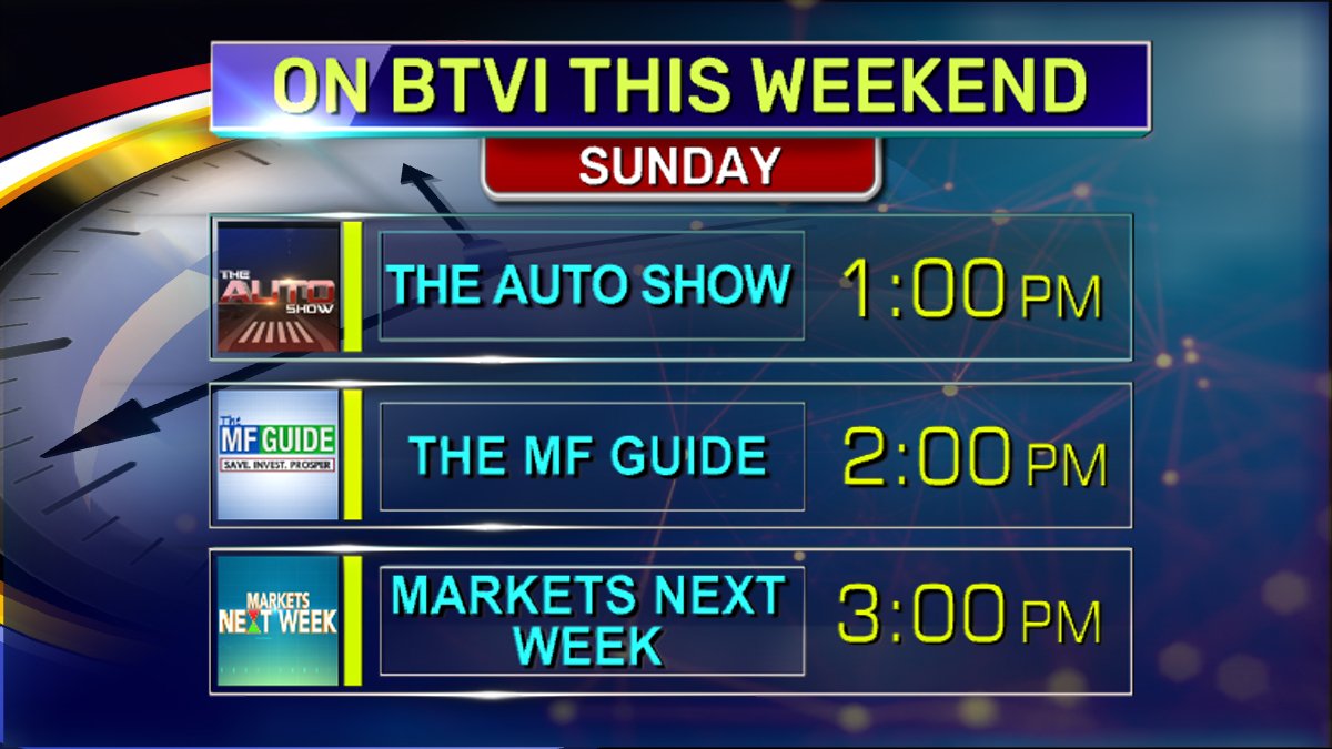 live99874's tweet photo. #BTVIWeekend Show Timings,

10th June: #OnlyOnBTVI

1:00 pm #TheAutoShow
2:00 pm #TheMFGuide
3:00 pm #MarketsNextWeek

#StayTune into @BTVI https://t.co/Ug4jLhvfCz