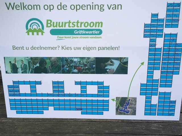 Energie_U's tweet photo. Het was vanmiddag weer tijd voor een zonnepanelenfeestje, de officiële opening van Buurtstroom Griftkwartier Daar komt jouw stroom vandaan! #zon10daagse https://t.co/q9D4kiv88C