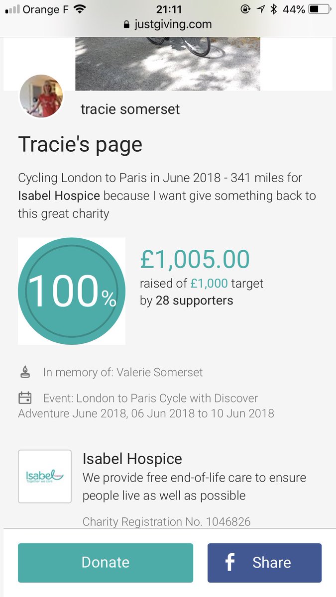 TracieSomerset's tweet photo. Yes I’ve reached my target!!! @IsabelHospice so happy!  #l2p last day tomorrow @DiscoverAd https://t.co/7apy0nVpgg