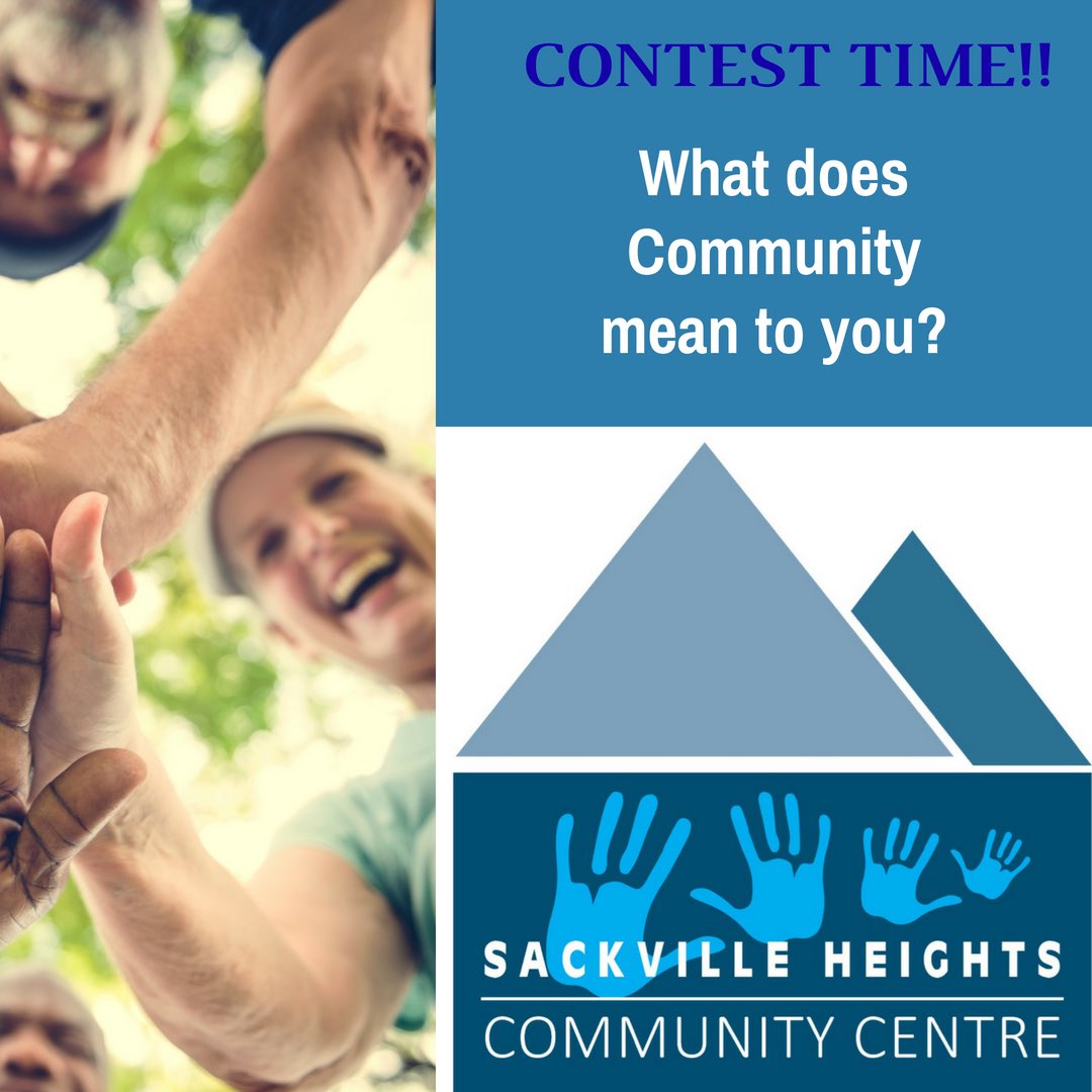 myshcc's tweet photo. Sackville Heights Community Centre’s #CONTEST on FB! What Does Community Mean to You?! #WIN $20 GIFT CARD TO @apt3coffee #apartment3 #community https://t.co/agzvOydEuF https://t.co/DAnwJAFDte
