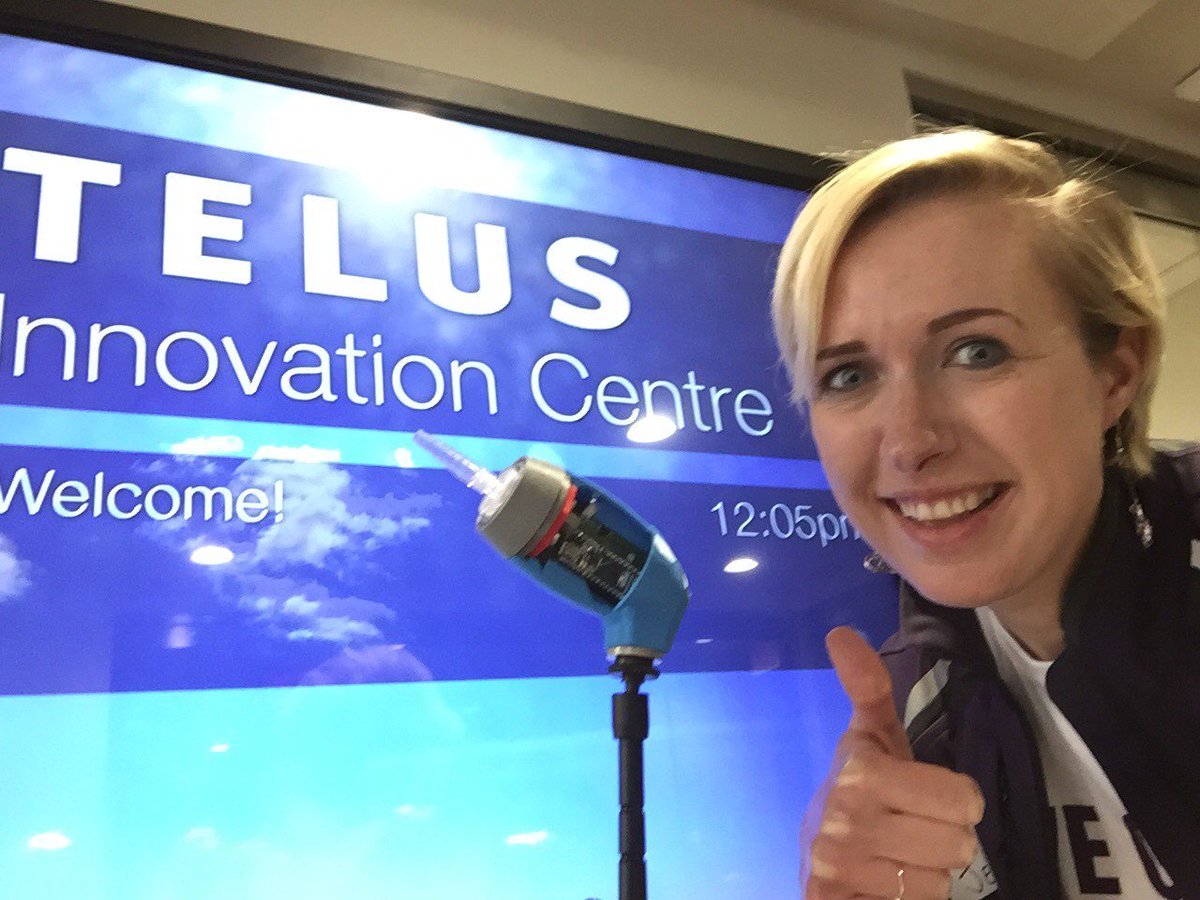 TWoSEdm's tweet photo. Our #FIRSTRoboticsTeam 3D printed & assembled inexpensive low-tech technologies for people who are differently enabled. Today staff scientist Jen delivered them & got to build a LipSync mouth controller for a mobile device, for ppl w/limited hand mobility #TELUS #MakeAccess. https://t.co/piKZGIfxxc