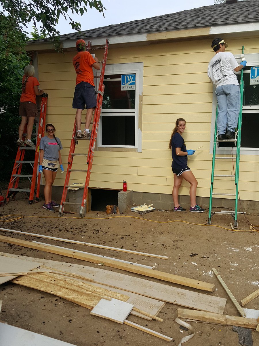 The She Power Painters hard at work #IndyWomenBuild