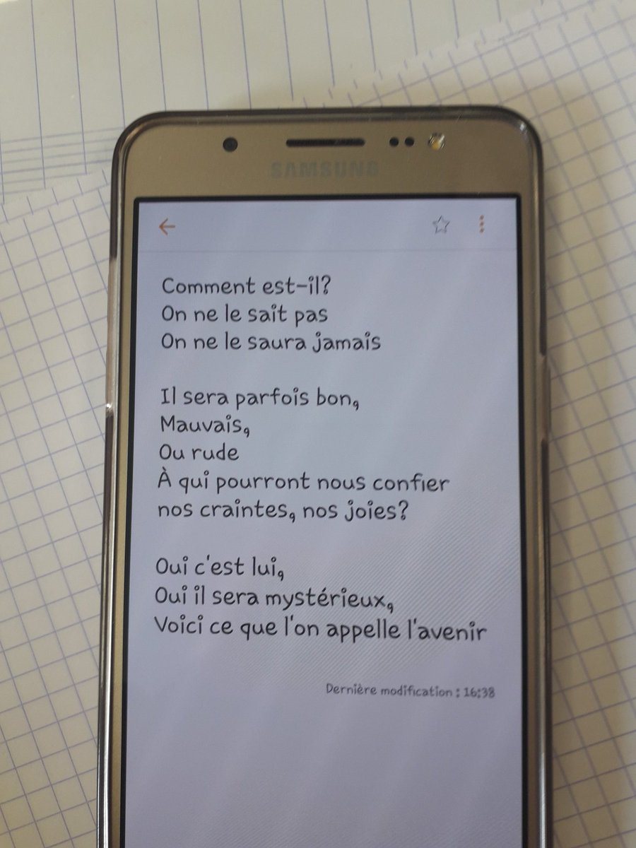 laclassede3f's tweet photo. @cyrilmistrorigo @greg_devin_ @bricquebec3d Voici notre réponse au #défipoèmes "Thême : l'avenir incertain, sans rimes, 10 vers irréguliers, " : 

Écrit par Sarah https://t.co/1wDkRXfMaG
