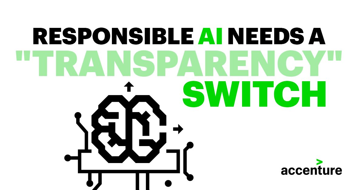 AccentureSecure's tweet photo. How can #AI be made responsible & accountable? Pega's "transparency switch" is a great example of the Citizen AI trend of #TechVision2018 in action: https://t.co/3MeCjrjfUD #PegaWorld #ResponisbleAI https://t.co/0kK8GnmM4Y