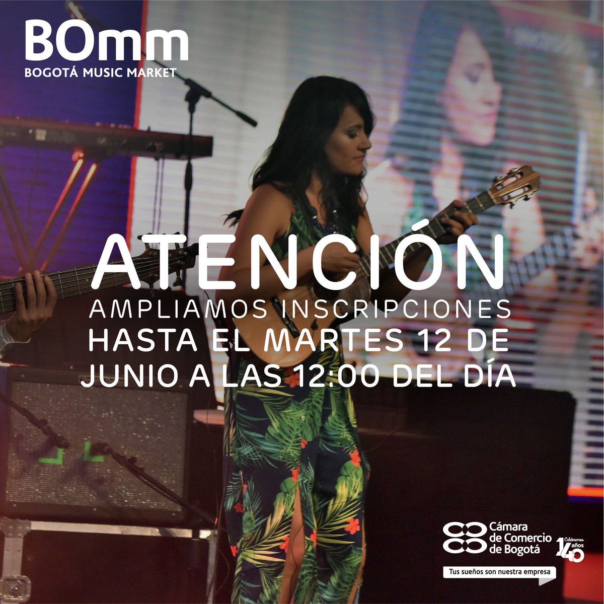 BOmm_Bogota's tweet photo. ¡Hemos extendido la convocatoria hasta el martes 12 de junio a las 12:00 del día!
La plataforma se encuentra disponible para que termines tu inscripción ingresando en el link --> https://t.co/5SaO93mB9f
#BOmm2018 https://t.co/BwWIGRLGD5