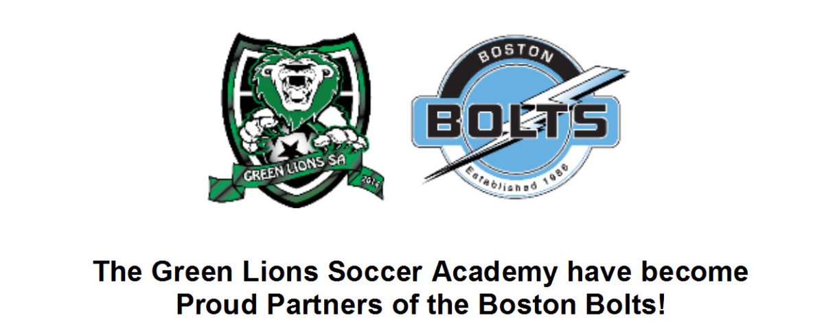Excited to introduce the next step on our road towards excellence. Green Lions Soccer Academy and Boston Bolts give birth to Green Lions Bolts.

bostonbolts.com/green-lions-ac…