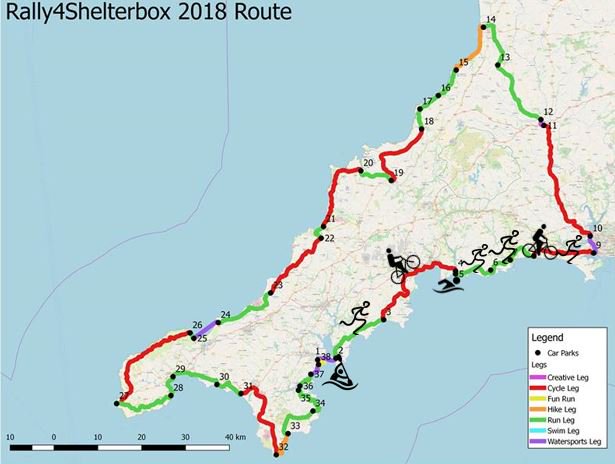 The Sun is setting on the first day of the Rally, but there is no rest for us! 8 Legs have been completed so far!! Thank you to all the wonderful people taking part and good luck to those who are on the first night shift tonight! #Rally4ShelterBox18