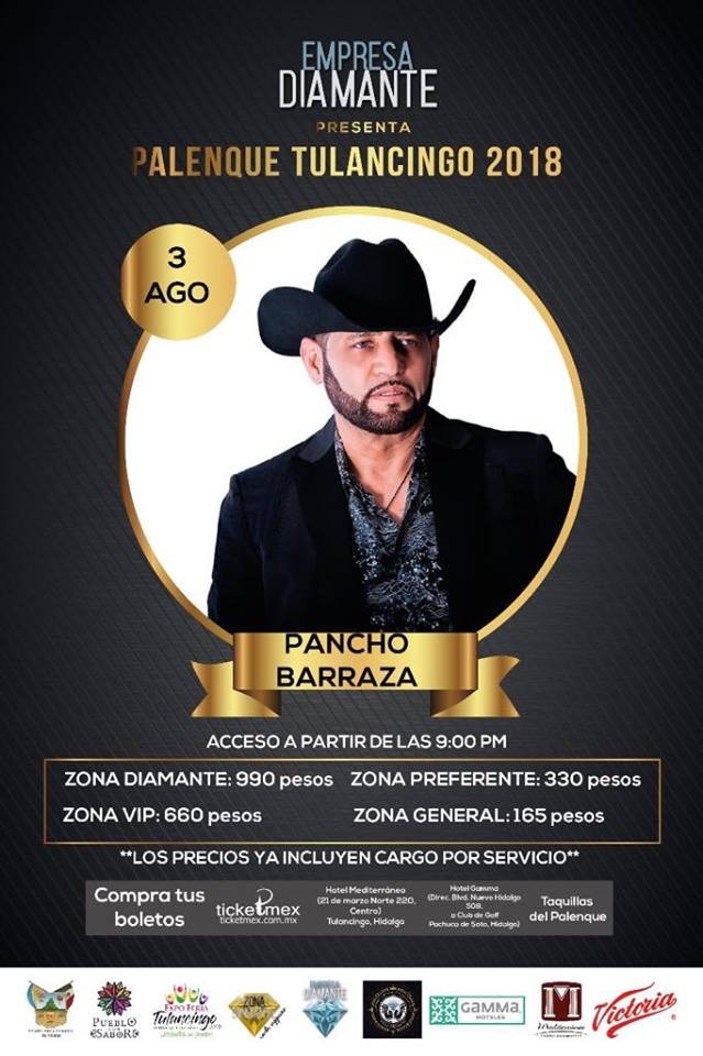 Segundo invitado para el palenque tulancingo 2018.
Pancho Barraza