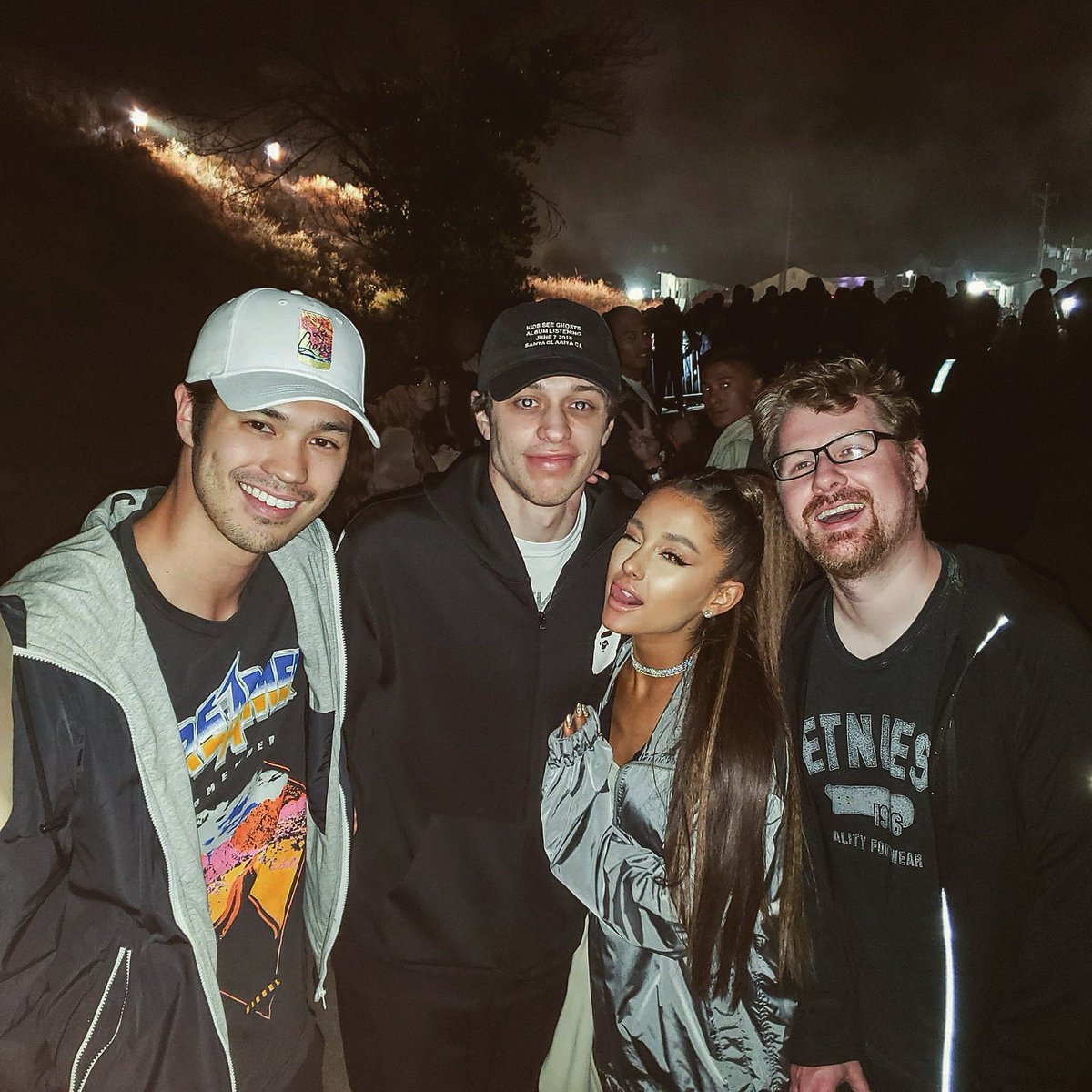 RossButler's tweet photo. The people you'll run into while hiking the Santa Clarita mountains at midnight. What a time to be alive. Pete @ArianaGrande @JustinRoiland https://t.co/KifRe6O08c