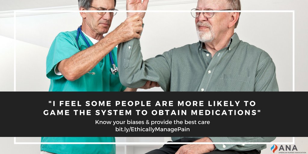 ANANursingWorld's tweet image. #Nurses, know your bias. Read our new position statement on pain management. bit.ly/EthicallyManag… #Opioids

cc: @ANAEthics @AANP_NEWS @aanawebupdates @ENAorg @AmJNurs