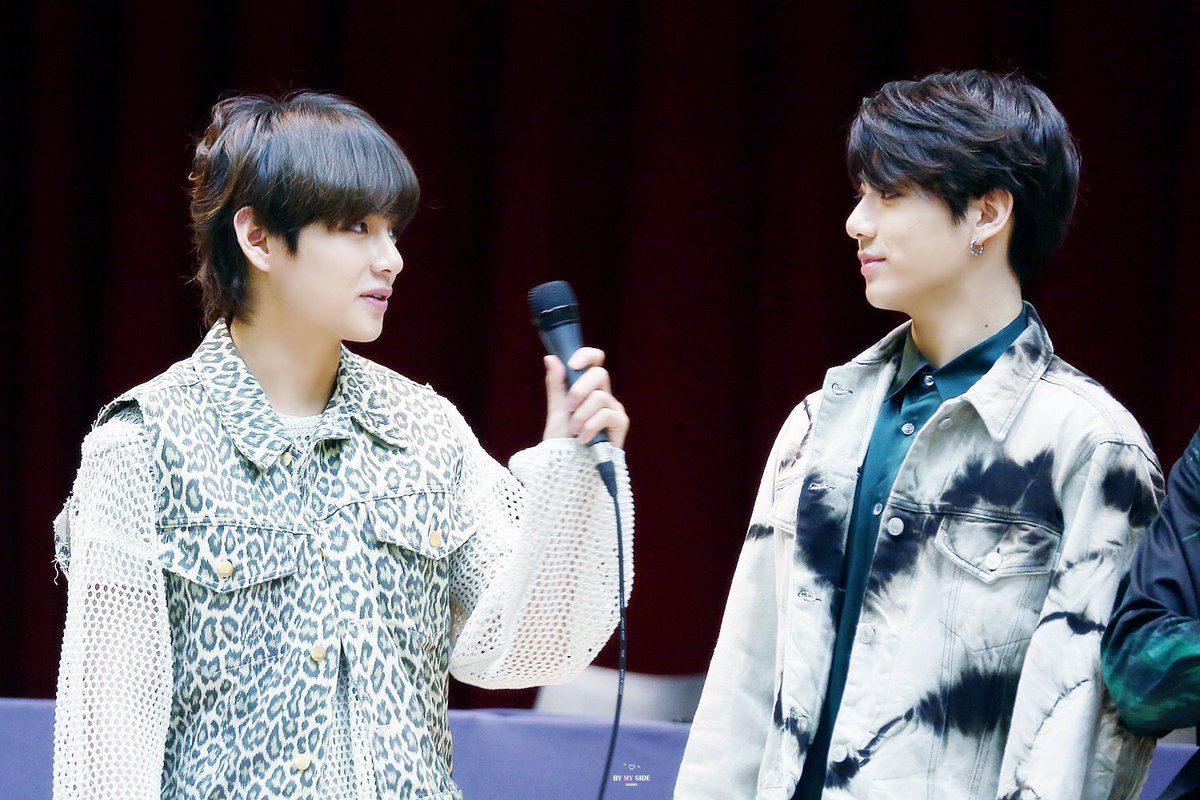 The way they try to hide their smiles, but their eyes just always betrays them!  #vkook  #kookv  #taekook 