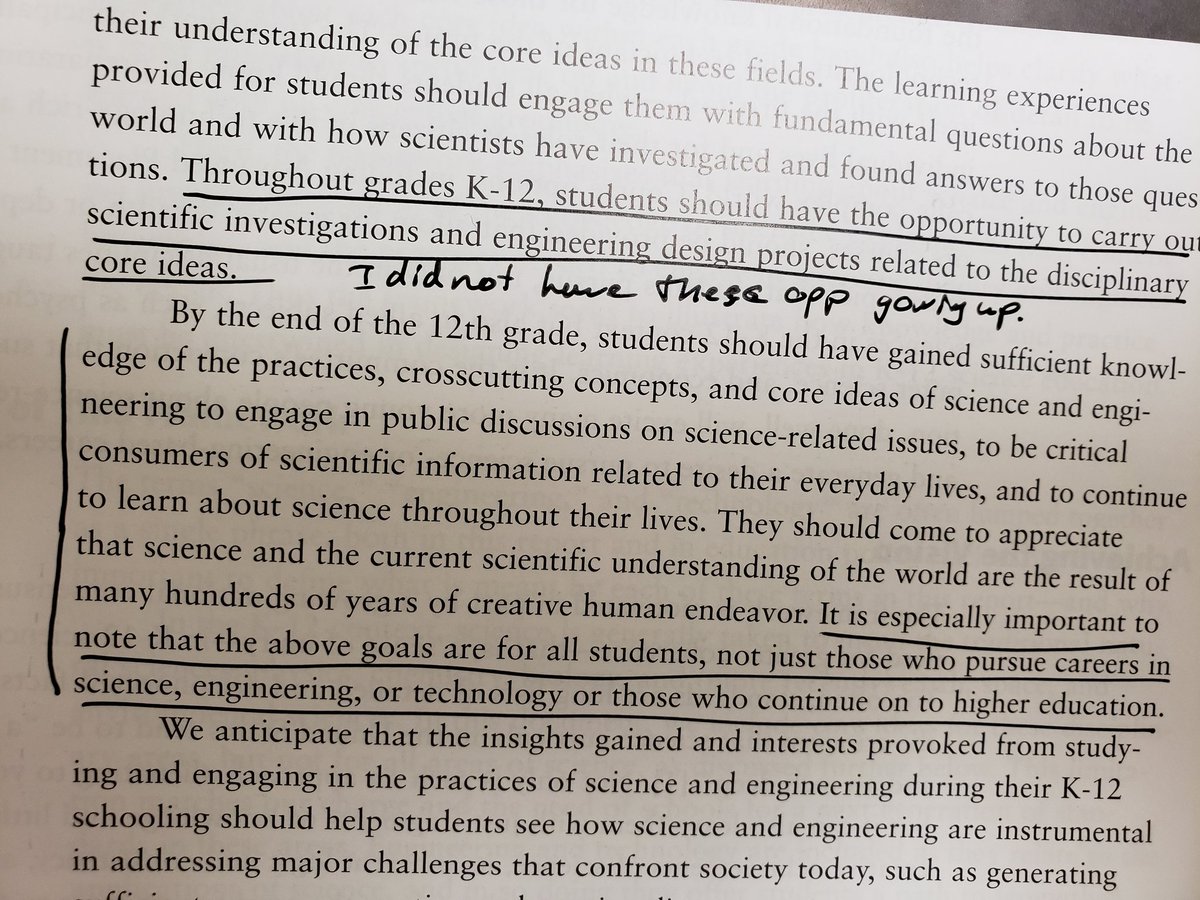 2footgiraffe's tweet photo. Continuing my reading of the Framework. - understanding science, engineering and tech is important for all students and citizens. Wish we had #sci101 classes for all elected officials. #scicomm #ngsschat #scichat https://t.co/sDMFGBuXsS