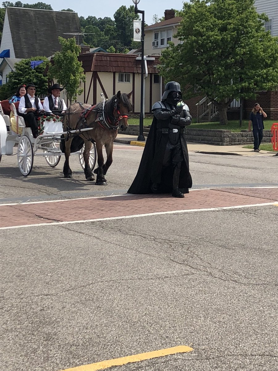 AnnGreenComm's tweet photo. South Charleston loves a parade! Today, the community celebrated the North-South Football Classic taking place tomorrow at SCHS! https://t.co/mw8DLmv07l