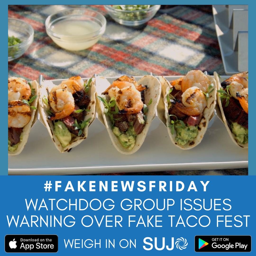 sujohome's tweet photo. This week's #fakenewsfriday: the BBB of Chicago has put an alert on "Taco Fest Chicago", a fake event selling tickets.  Do you think you could fall for a scam like this? Weigh in on #SUJOApp! https://t.co/1iHeX27ukk
via @nbcchicago https://t.co/ikNrwaIZbW