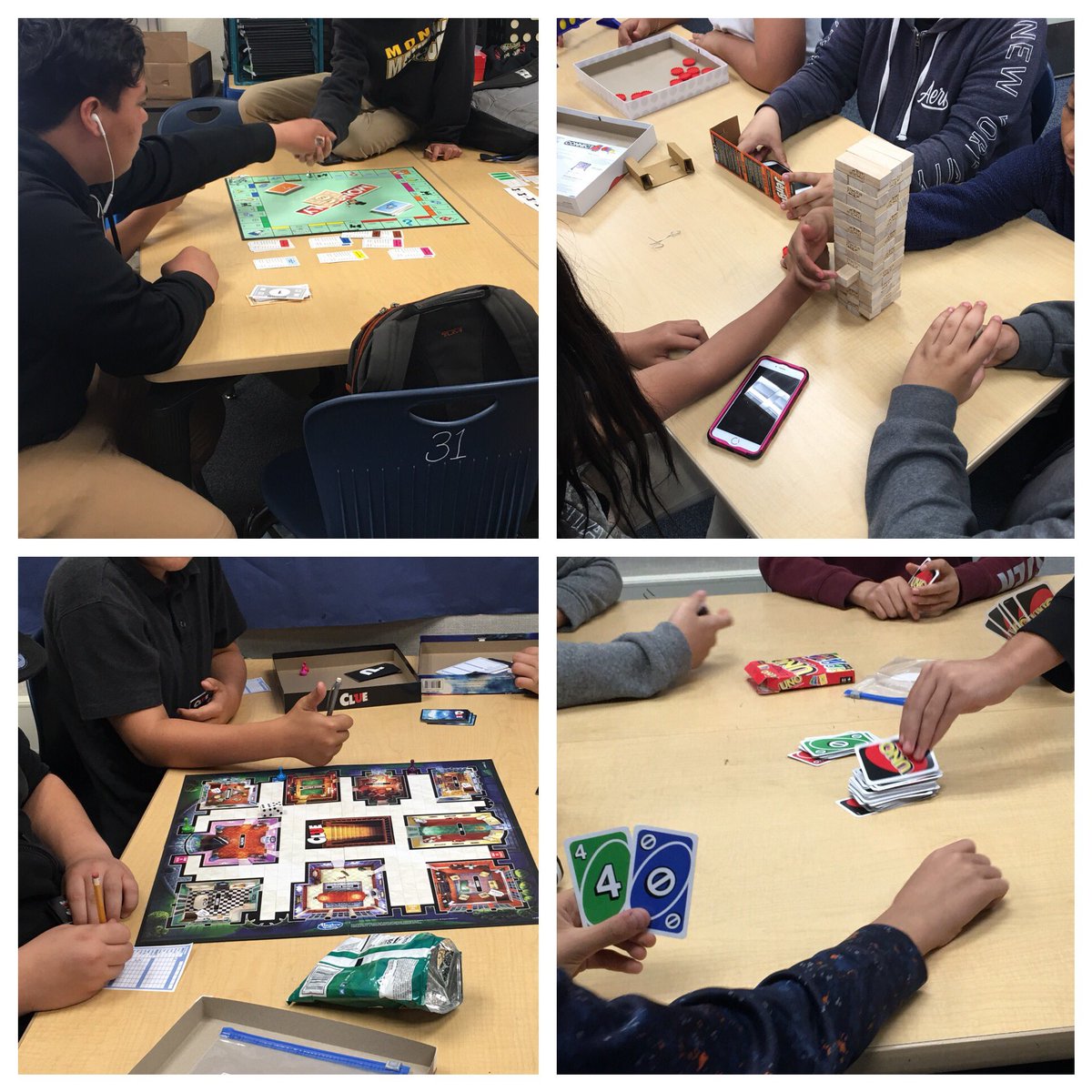 deitner's tweet photo. Old fashioned skills with board games - sportsmanship, taking turns, strategy and FUN! @MMSmavericks , @CUSDInnovate https://t.co/IRILwzYQAk