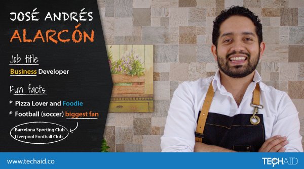 TechAID_CO's tweet photo. Get to know our staff! Cool, fun and experienced people like you! We present you José Andrés Alarcón, one of our rockstars! “My job is my passion, is the way I can get in touch with great people.” - José Andrés Alarcón
#Testing #SoftwareTesting #TechAIDSolutions https://t.co/9gCa7zEhfm