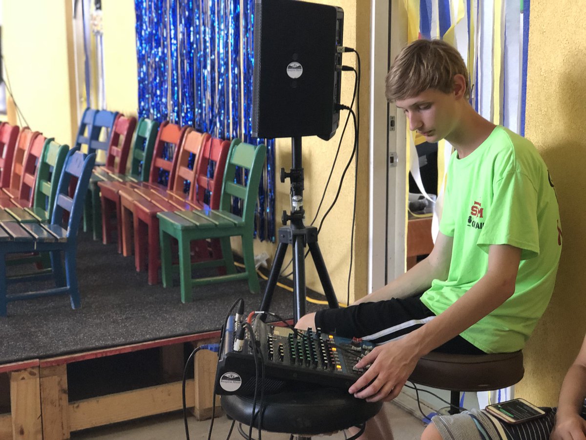 stmtechmission's tweet photo. When you get put in charge of the sound board even in Haiti! #feelslikehome #FridayFeels https://t.co/pPmIXwBCPN