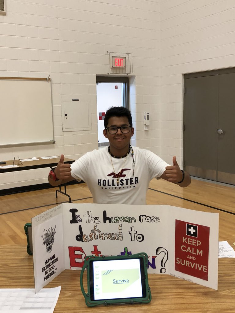 MrGrantLCPS's tweet photo. More fantastic passion projects today @TrailsideMiddle. I’m so proud of my 7th graders! #TMSImprint https://t.co/FeHTU1rSTb