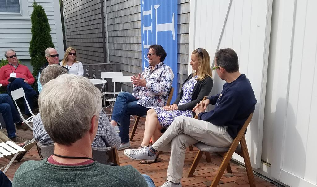 mattwbaker's tweet photo. #ack2018 closing session on the patio! "Can Startups Further Sustainability?"... Another great conference from @ACKCONF https://t.co/itYpwIpNRR