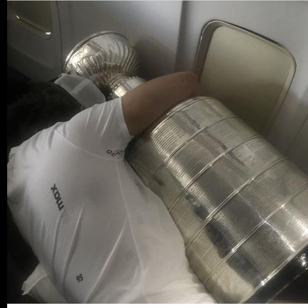nhlchirpz's tweet photo. After hours of partying, Ovechkin finally passed out, with the Cup of course 😂 https://t.co/HIq0nCviXR