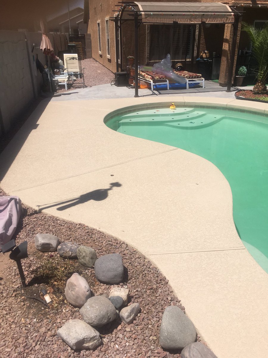 New acrylic decking over existing kooldeck by Sun Water Pools.