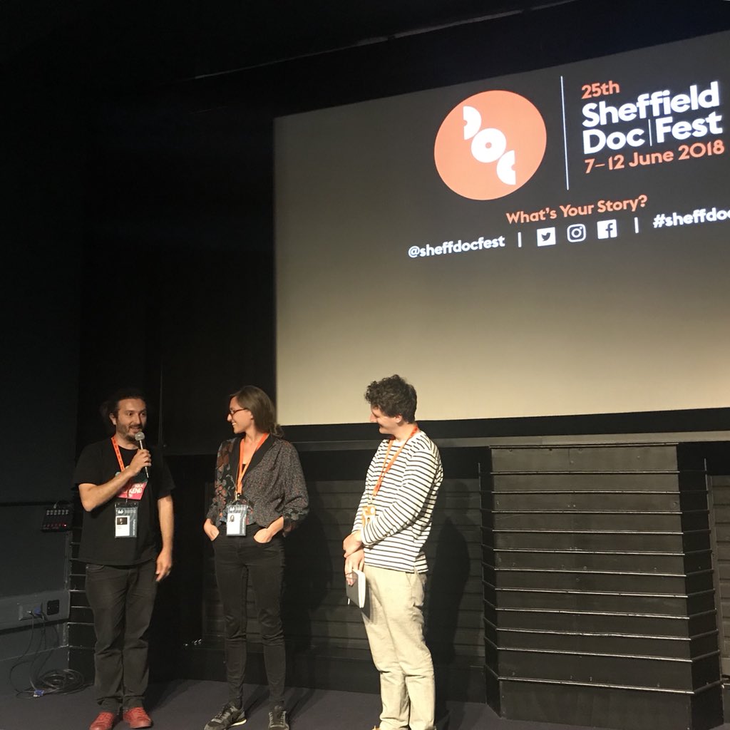 sheffdocfest's tweet photo. “Why people feel like they have a space where they are not themselves but a username. They see a different kind of truth for their own sake.” - Director @kate_stonehill and producer Samir Ljuma at the Watching the Detective + Fake News Fairytale Q&amp;A. #sheffdocfest https://t.co/vrLoWfQvMm