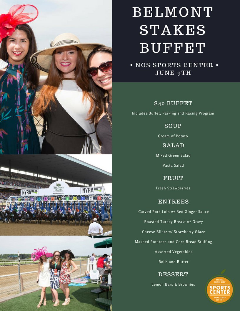nos_events's tweet photo. The 150th Belmont Stakes is tomorrow, June 9th, and we're preparing to have an incredible display of food for our Belmont Stakes Buffet! Stop by, eat incredible food and bet on the race! Justify aims to be the 13th Triple Crown winner ever in what should be an exciting race! https://t.co/p3GQWWSNMR