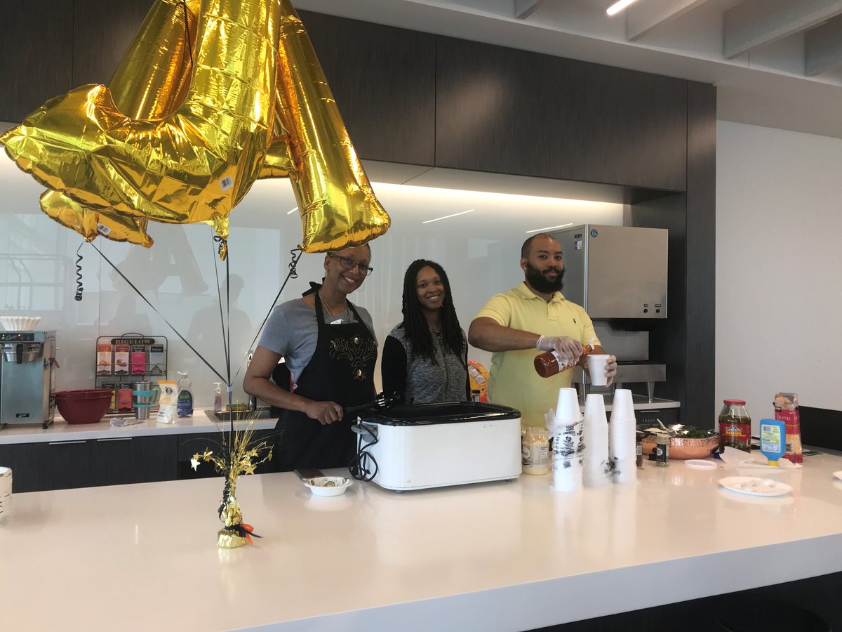 OneSourceV's tweet photo. The Spare Wars bowling team making our lobby smell amazing with their Elote street corn to raise money for @JA_USA! Great job everyone! #OSVCulture #OSVValues https://t.co/LiIr9XEEdG