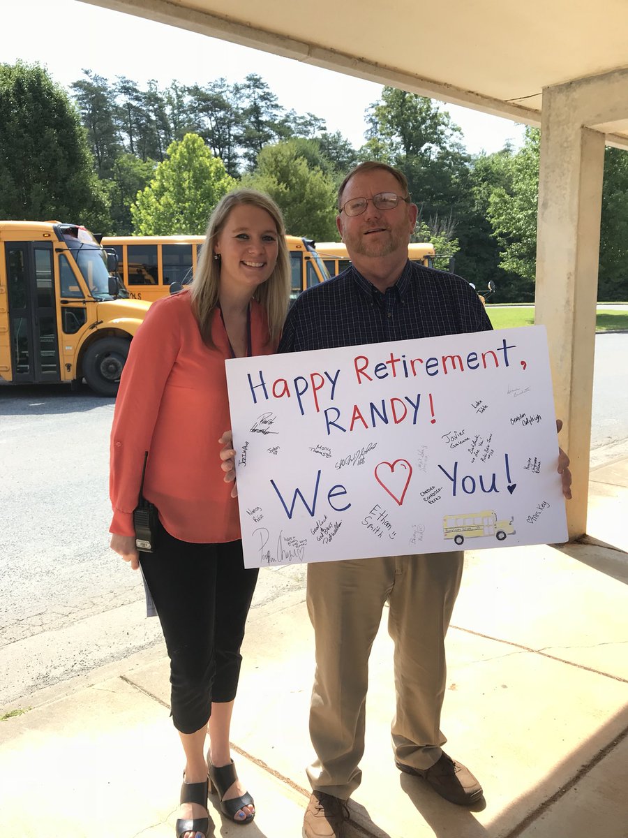 jennyalynkey's tweet photo. Happy Retirement to one of the best! We are sure going to miss Randy around GMS! #bus13 @gmspatriot https://t.co/joJhwwvxdP