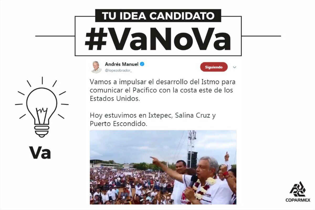 #VaNoVa Va <a href="/lopezobrador_/">Andrés Manuel</a> ! Va impulsar el desarrollo regional. Queremos un Mx con ecosistemas regionales competitivos y sustentables y una estrategia integral de inversión pública federal en infraestructura que considere necesidades de corto y largo plazo cpmx.me/2LtLGMm