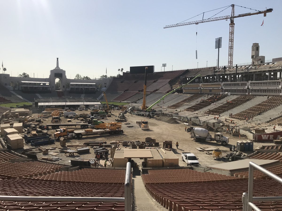 DestinationCM1's tweet photo. @DestinationCM1 Thanks DE's #SeniorEstimator, Jose Segura, USC #SeniorDesignManager Jeff Moe, & @USC for the tour of @lacoliseum. Go #Bruins! Go @RamsNFL! @abc7curt https://t.co/6SchpQZ7VZ