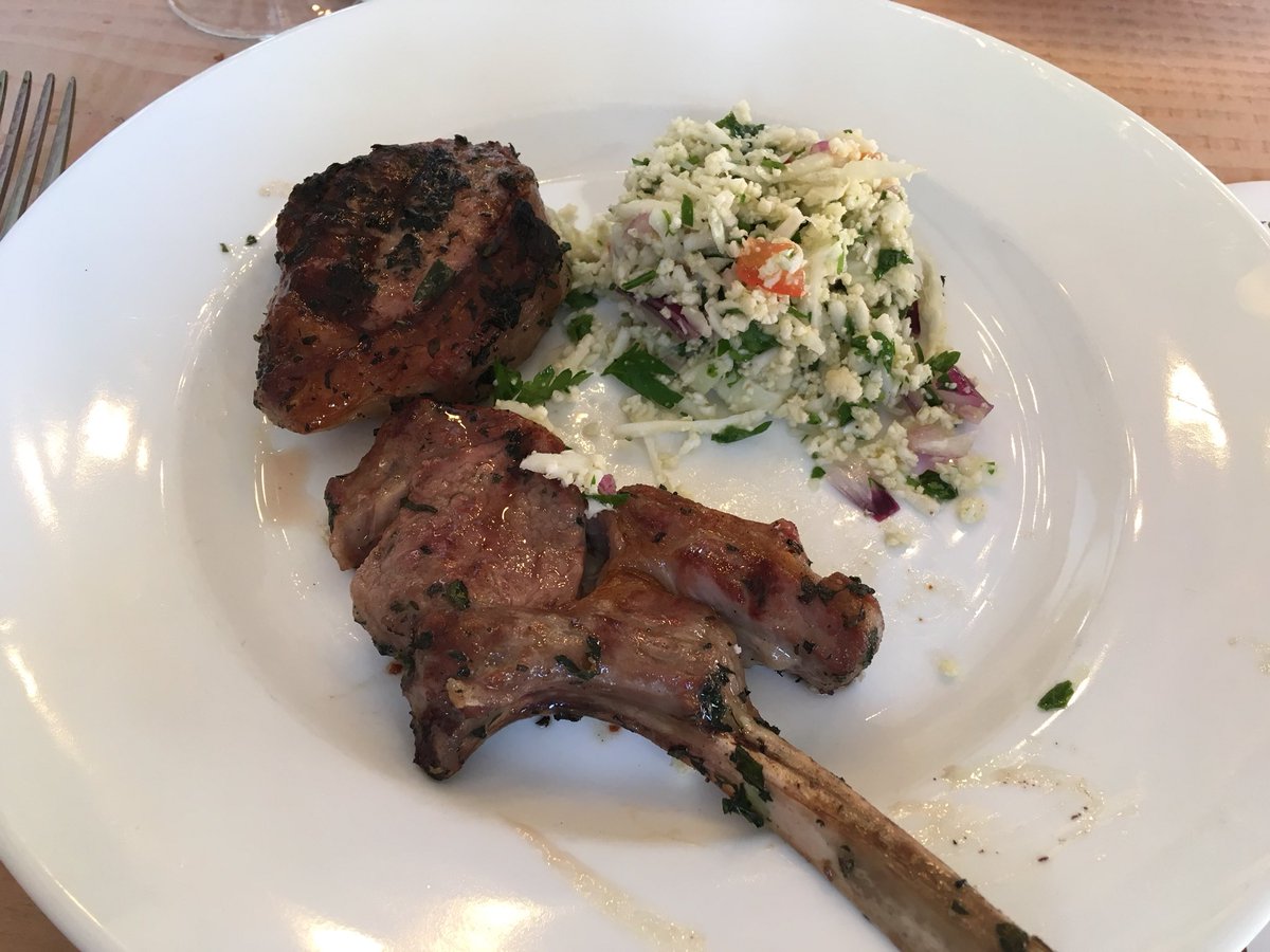 travellingkitty's tweet photo. @BurrenLamb with Cauliflower & Wild Burren Herb salad, Crispy Confit of @BurrenFreeRange pork belly, @StTolaCheese Pannacotta with Gooseberry & Elderflower all @BurrenFoodTrail Nan’s Long Table @potduggans tonight. #Thisisrealfood #BetterTogether https://t.co/mq376p2TBE