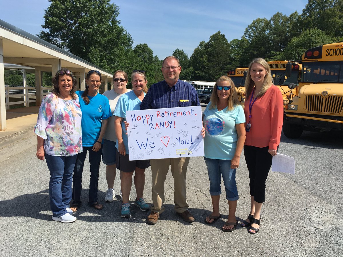 jennyalynkey's tweet photo. Happy Retirement to one of the best! We are sure going to miss Randy around GMS! #bus13 @gmspatriot https://t.co/joJhwwvxdP