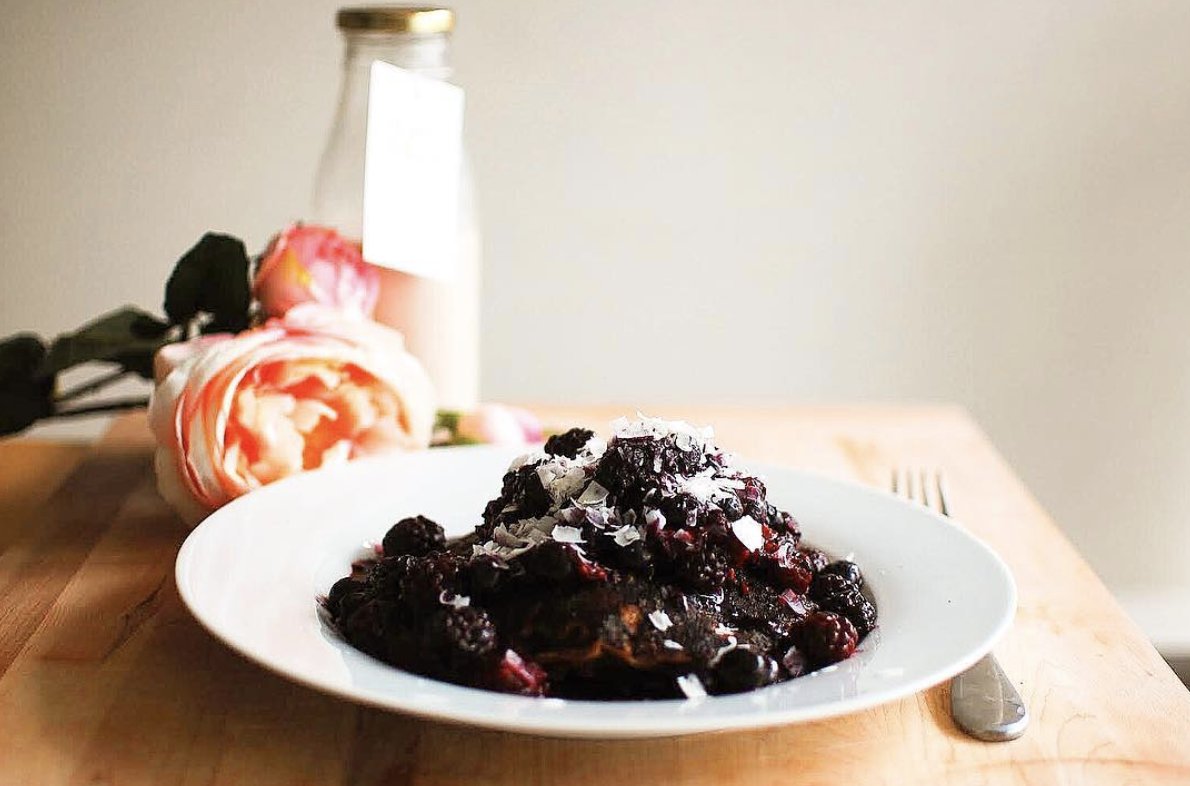 LaceyKondi's tweet photo. Can't wait to take inspo from Nut Meg Mylk this weekend, because there's nothing as comforting as a healthy stack of pancakes on a Saturday. https://t.co/K1fs5orvc8
