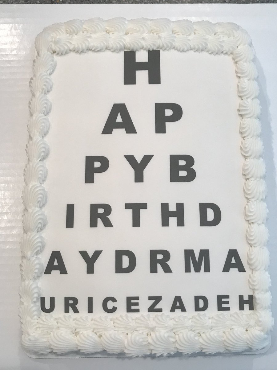 MinisbyMaria's tweet image. Seeing eye chart on a cake?  Can you read what it says? #seeingeyechart #eyechart #customcake #happybirthday #minisbymaria