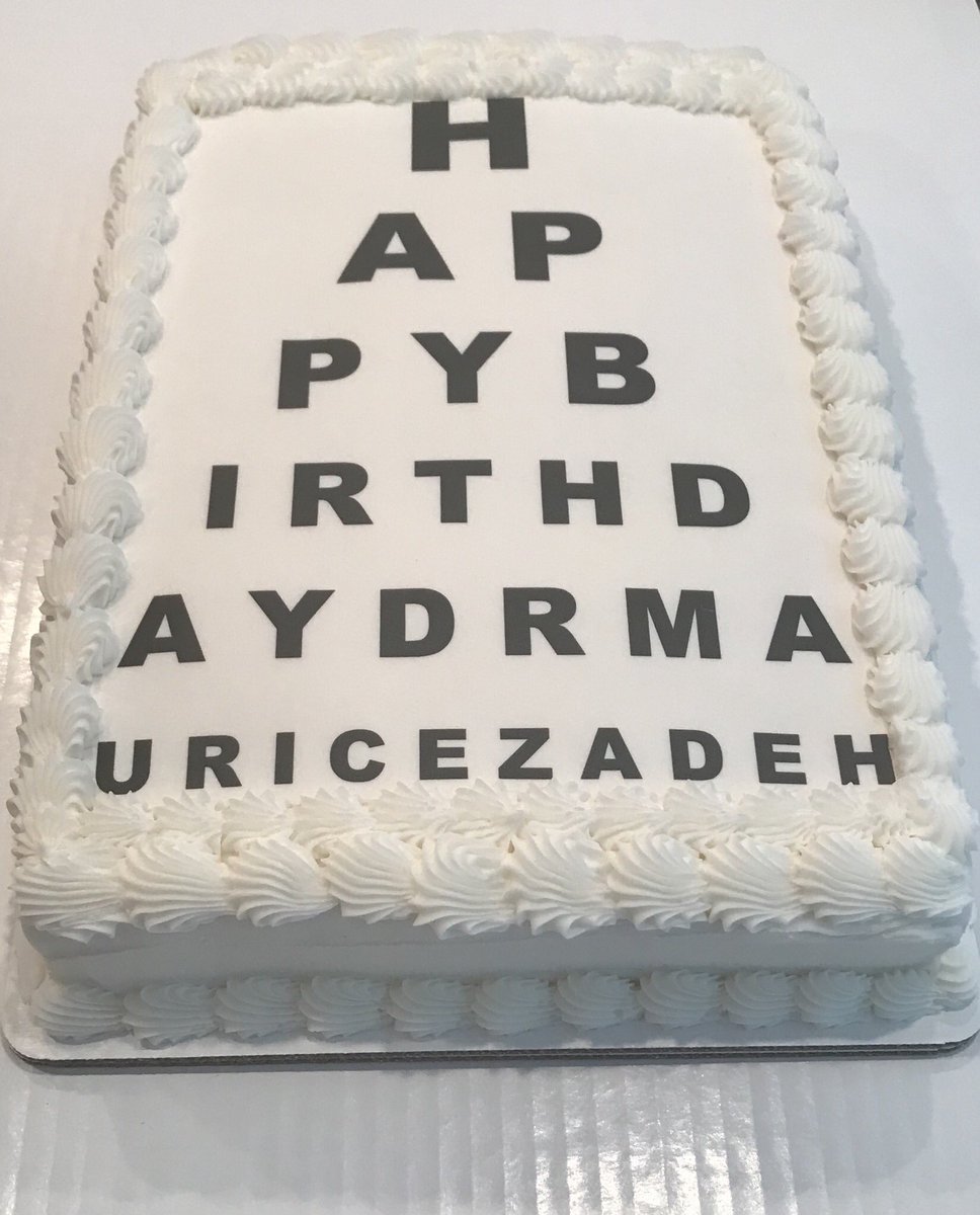 MinisbyMaria's tweet image. Seeing eye chart on a cake?  Can you read what it says? #seeingeyechart #eyechart #customcake #happybirthday #minisbymaria